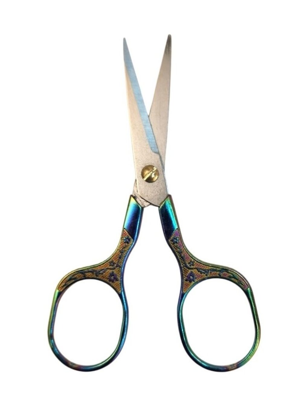 Ornate Embroidery Scissors Iridescent Handle Vintage Sewing Shears Craft Tool - Picture 6 of 12